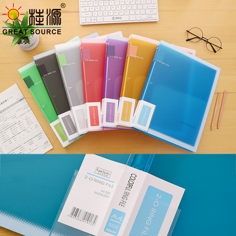 A4 Lever Arch File 3 Rings ABS Board Folder 30mm (1.18") Spine Pull Stationery Document Storage Assorted Bright Colours(2PCS)