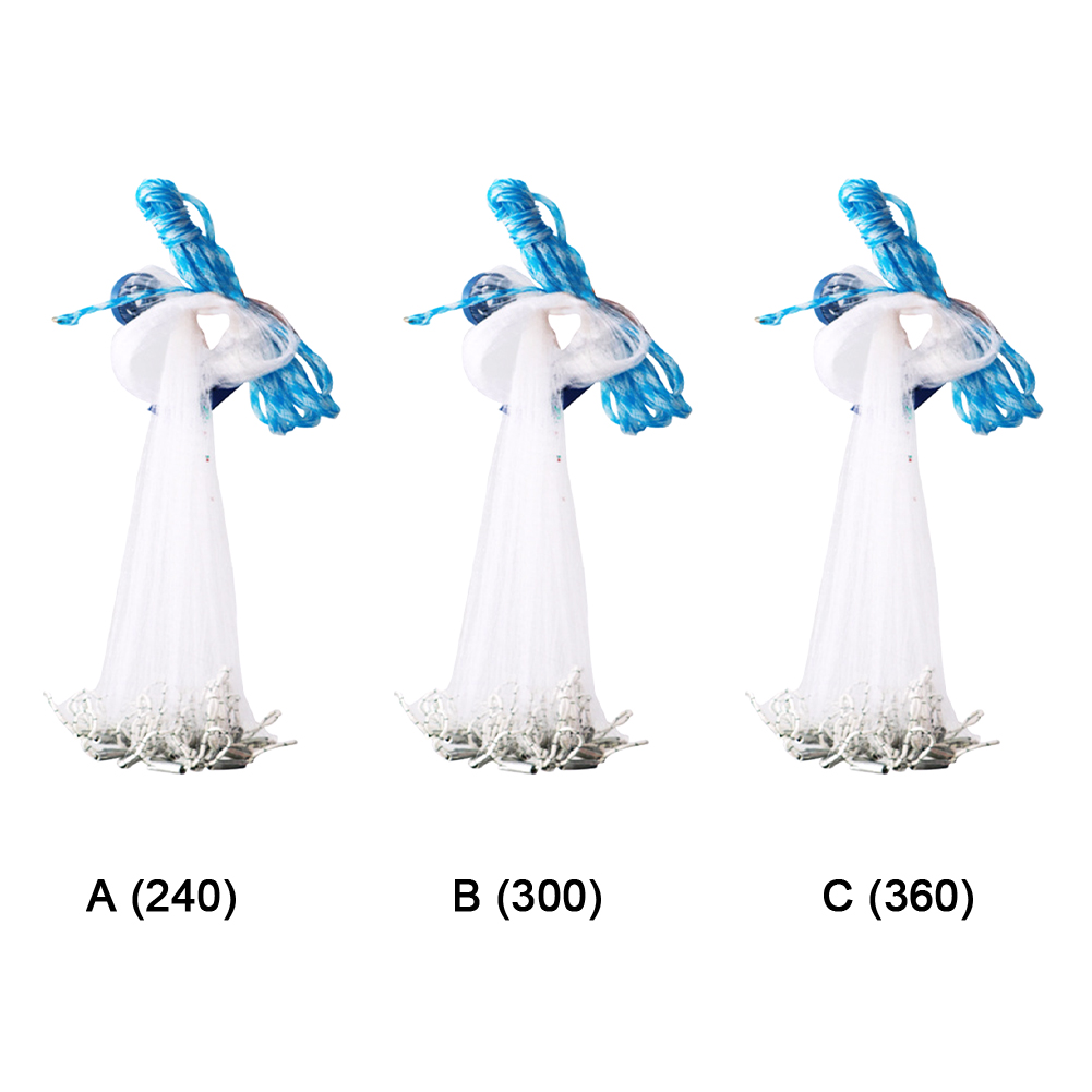 American Style Bait Trap Throw Fishing Net Practical Outdoor Large Cast Mesh High Strength No Tangling Wear Resistant Portable