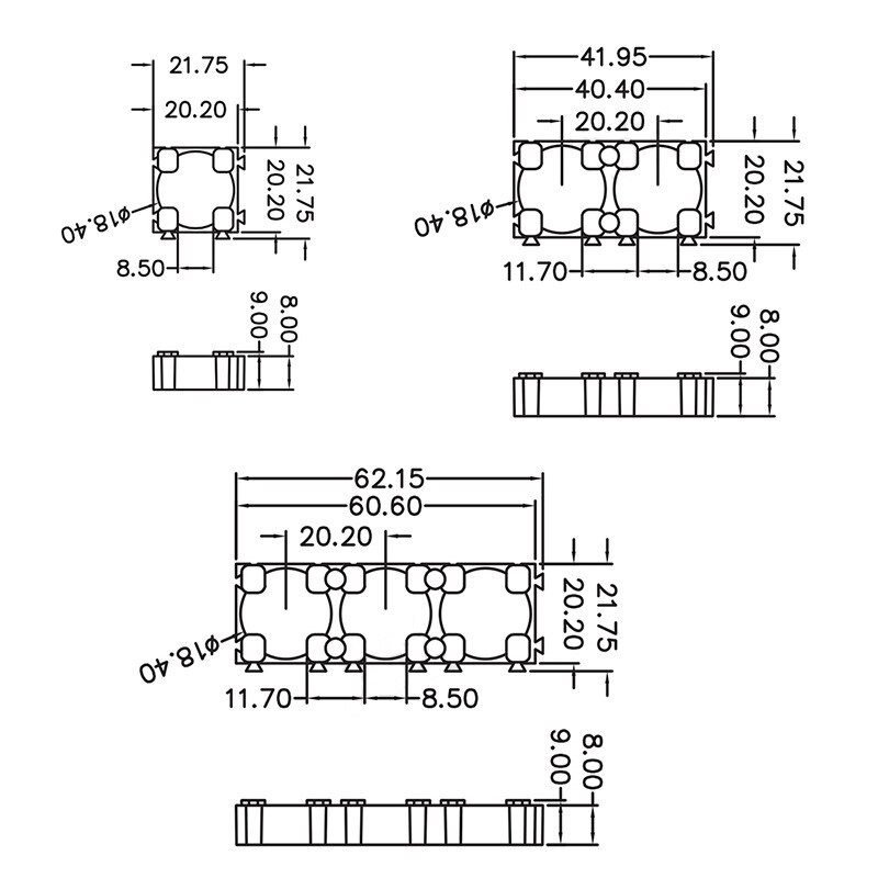 30pcs 18650 Lithium Cell Cylindrical Battery Case Holder Batteries Pack Plastic Holder Bracket For Diy Battery Pack