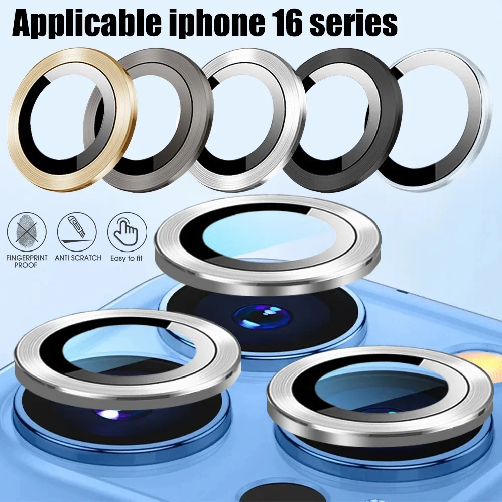 Protector de lente de cámara para IPhone 16 Pro/iPhone 16 Pro Max 9H, vidrio templado, resistente a los arañazos, películas de lente individuales para IPhone 16