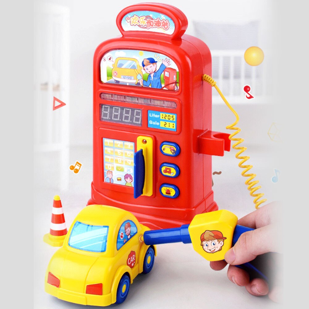 1 Set Simulation Gas Station Modeling Toy Pretend Play House Toys ABS Plastic Early Educational For Children