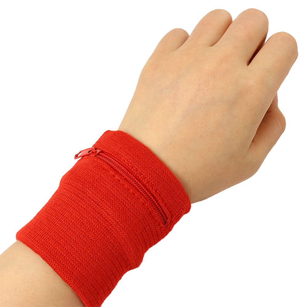 Säker för gym handledsplånbok andningsbart svettband handskydd armbandsväska handledsväska med dragkedja löpararmband handledsväska