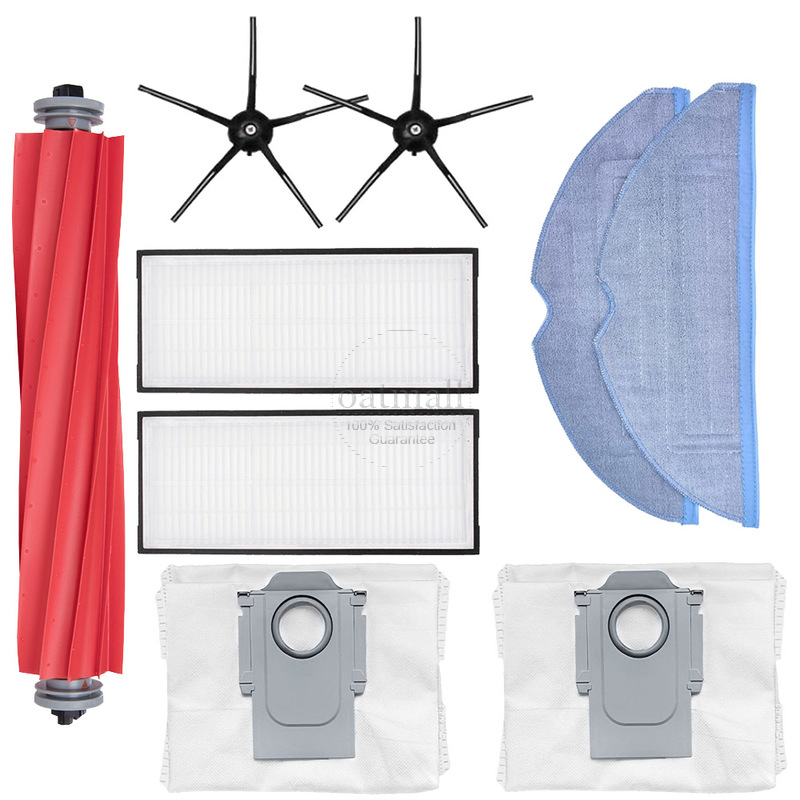 Accesorios para Xiaomi Roborock S7 / S7 Maxv Ultra Piezas de repuesto para aspiradora,Kit de recambios,Cepillo de rodillo,filtro hepa aspiradora,Paño para fregona: Transparente