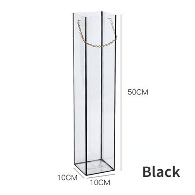 Hand-held transparent box Wedding decoration goddess Valentine's Day Mother's Day flower bouquet rose flower box: Black  1pcs