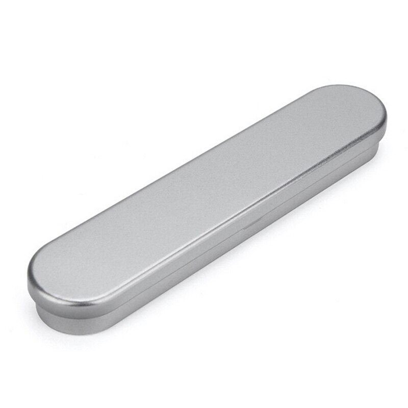 1pc sølv penn boks metall rektangel hester munn tinn boks fontene blyant tilfelle 17.8*3.6*1.9cm