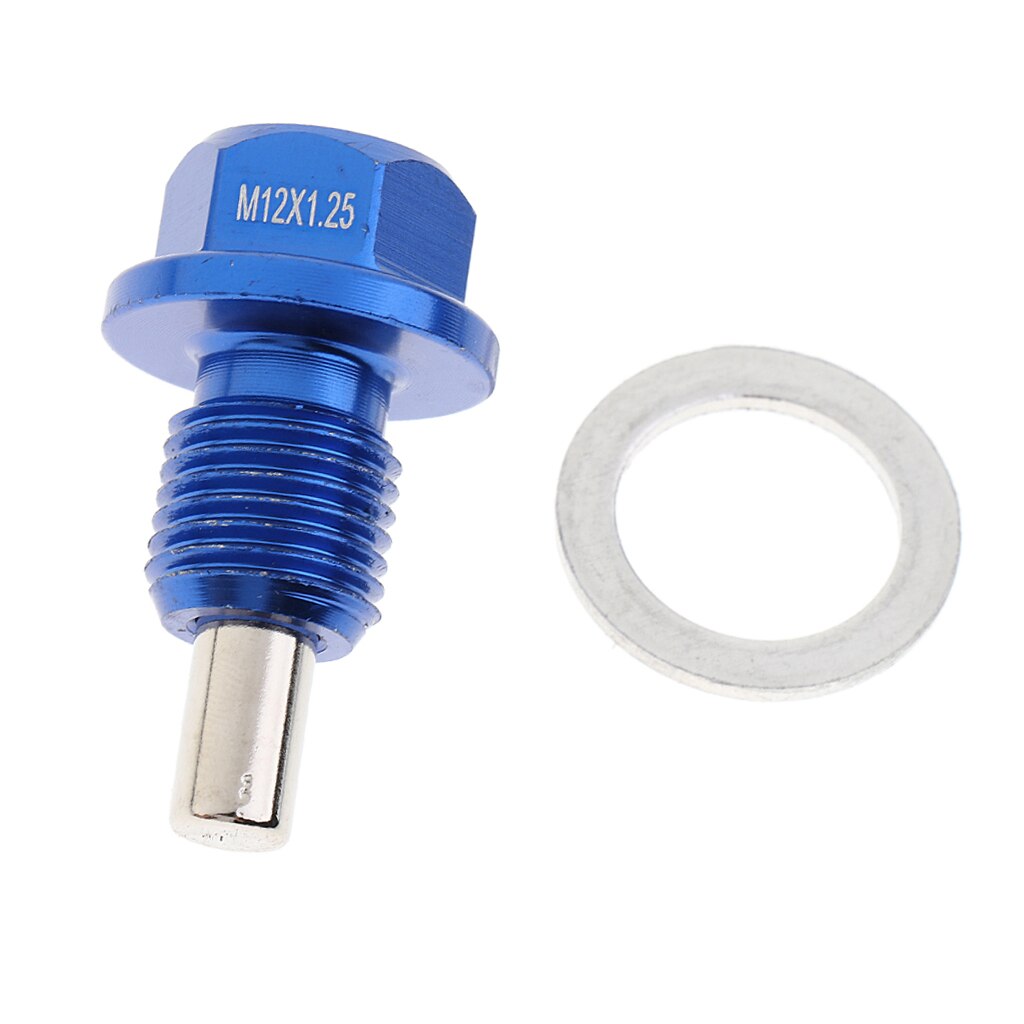 Conector de drenaje de aceite del motor magnético M12x1.5mm arandela de rosca azul