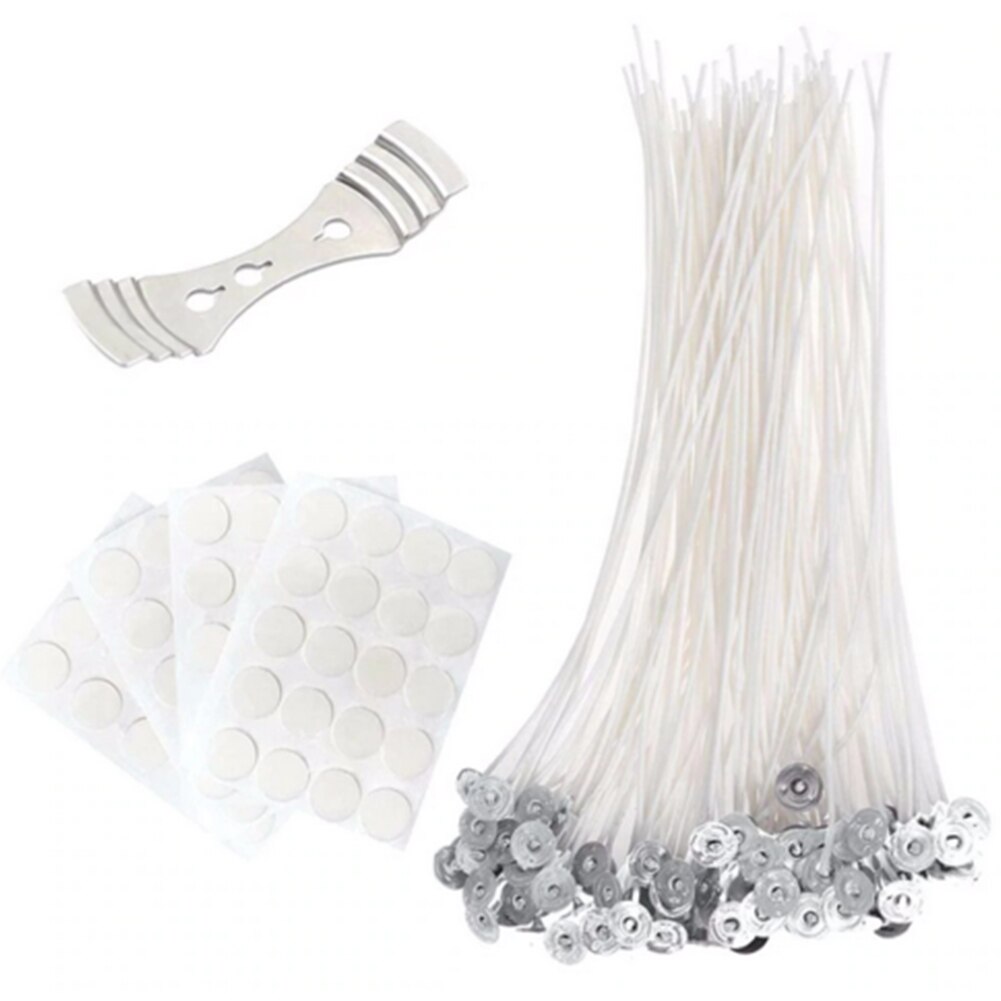 201pcs Durable Craft Tools Safe Birthday Party Cotton Blend With Stickers Holder Handemade Candle Making Kit Pre Waxed Wicks