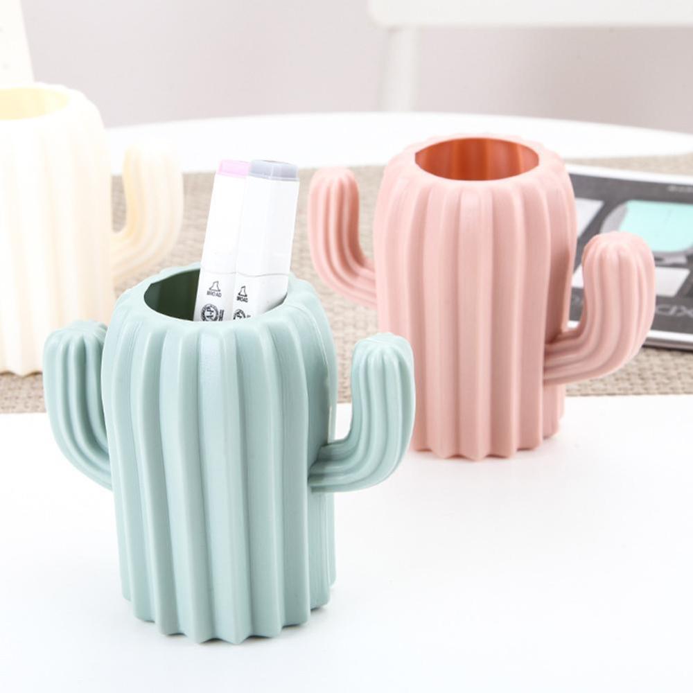 Cactus Desktop Organizer Pen Holder Desktop Organizer School Office Pencil Holder Organizer cute desk accessories