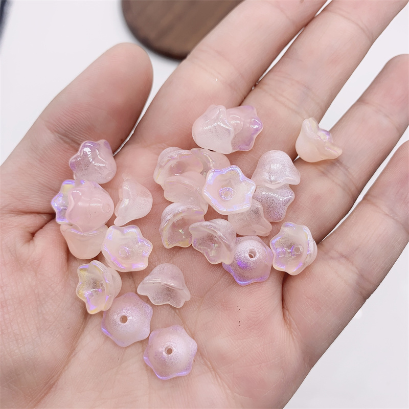 Perles de Verre en Forme de Fleur de Muguet, Accessoire de 6x10mm, 50 Pièces/Lot