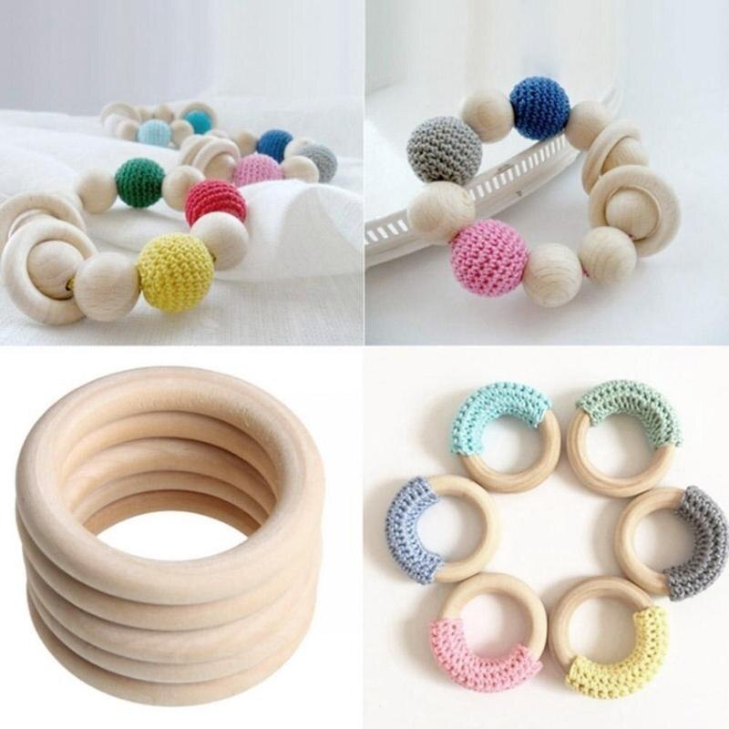 1Pc Kinderen Molaire Speelgoed Houten Ring Diy Accessoires Log Kleur Houten Ring Ringen Houten Ring Kinderen Accessoires 12.5Mm ~ 125Mm