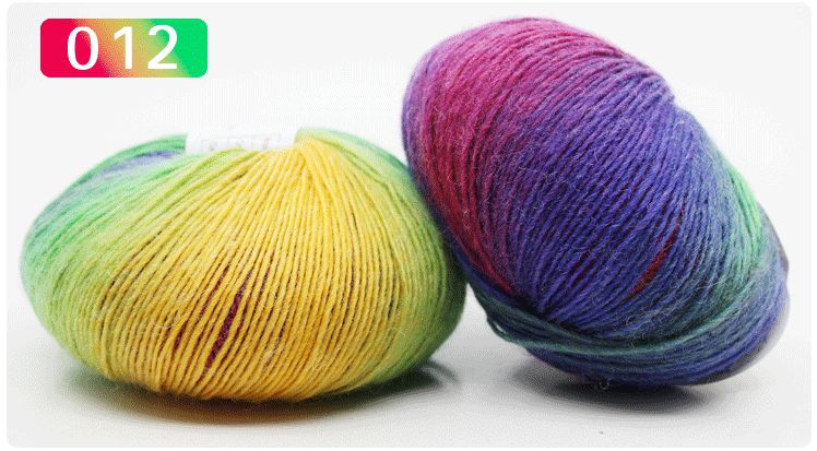 50g/Ball 180 Meter 100% Merino Wolle Häkeln Garn Dick Für Hand betroffen Regenbogen Raum Gefärbt Baby Garne Wolle Gewinde: 012