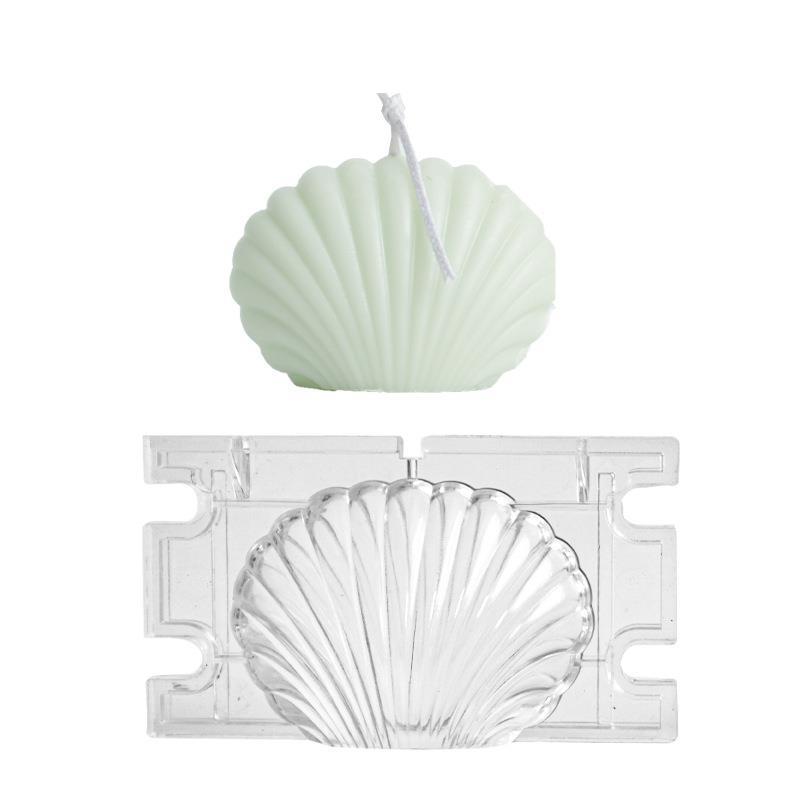 Molde de vela diy molde de vela de plástico 3d concha do mar forma aromaterapia molde de vela de gesso feito à mão vieira molde conch silicone cola epoxy: A1