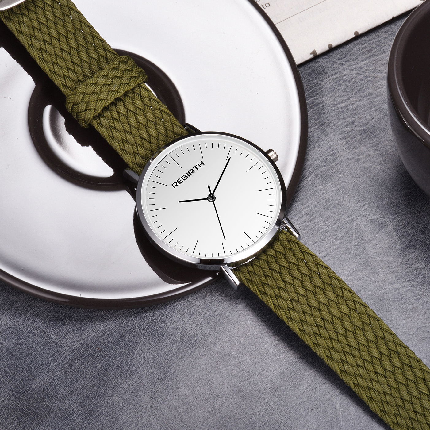 nuevos relojes de REBIRTH para mujer, hombres, superior, relojes de pulsera Unisex de Nylon, relojes deportivos de cuarzo, reloj masculino