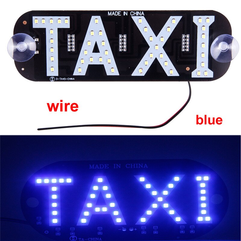 Werbung Licht für Taxi Tafel Zeichen 12V LED Auto Ladegerät Windschutzscheibe Taxi Anzeige Signal Licht Windschutzscheibe Lampe Taxi oben licht: Kabel Blau