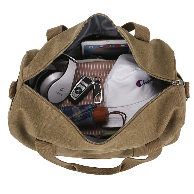 Mannen Reizen Canvas Handtas Multifunctionele opvouwbare tassen Handbagage Mannen Tote Grote capaciteit Weekend plunjezak Bolsas
