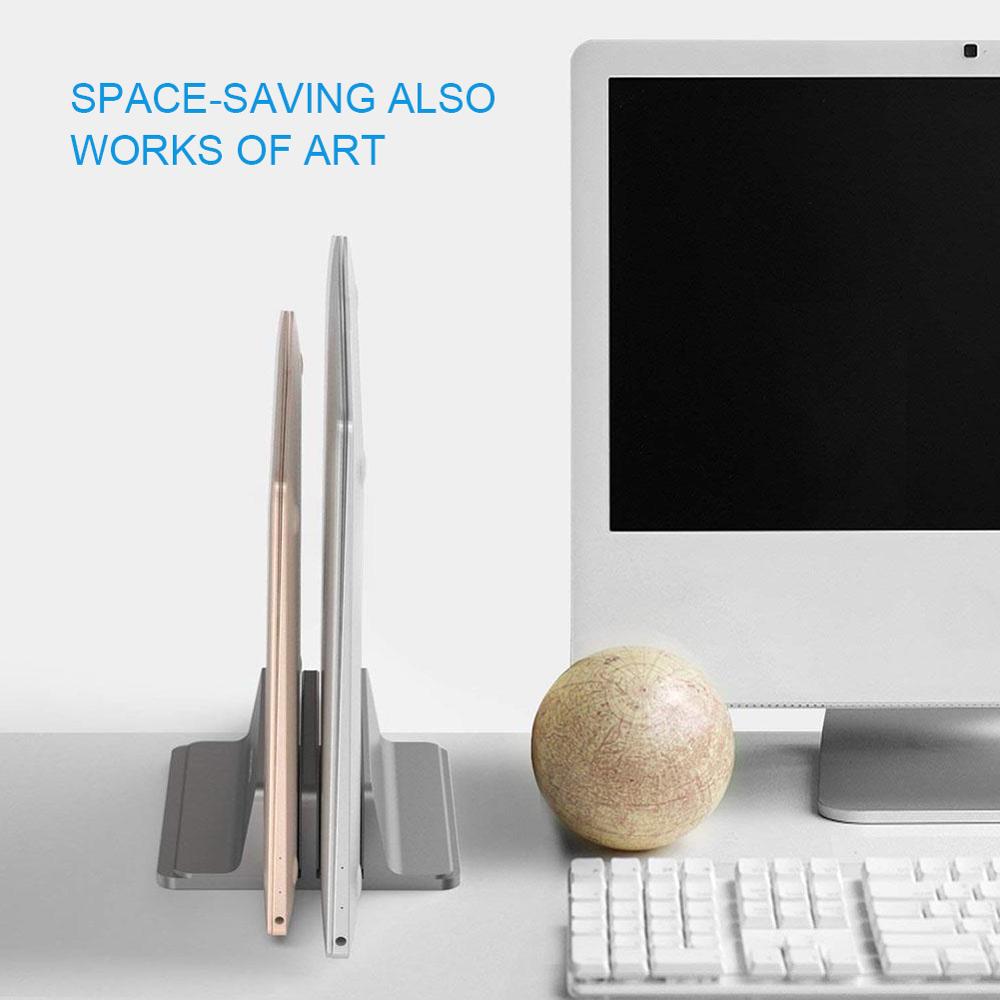 1/2 Ports Adjustable Aluminum Alloy Book Tablet Notebook Holder Standing Desk Laptop Stand Storage For Macbook Pro Air DELL iPad