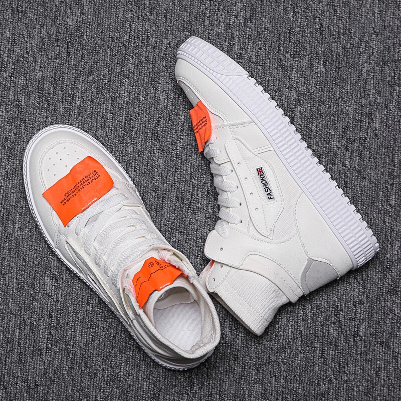 Dilichan top sneakers høj stil solide farver mand hvide sko herre high-top lærred sko herre sommer forår efterår