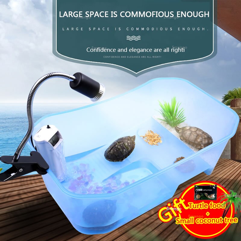 Small Plastic Open Fish Tank with Basking Platform House Incubator Box For Fry Isolation Hatchery Reptile Cage Turtle House