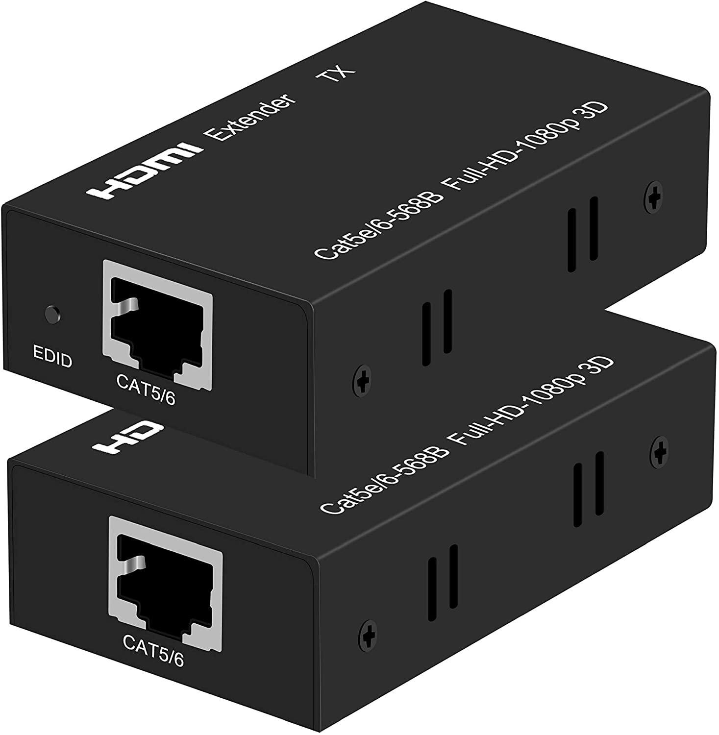 HDMI Extender 164ft/50M 1080P@60Hz 3D HDMI Repeater (TX and RX) RJ45 to HDMI Converter Transfer Single by Cat5e/Cat6/Cat7/Cat8