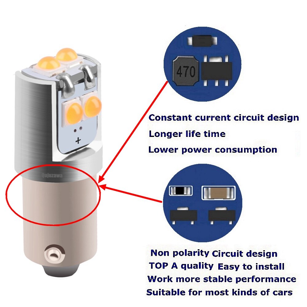 2 Pcs H21W 64136 Super Heldere Led Auto Backup Reverse Licht Mistachterlicht Richtingaanwijzers Auto Reading Dome Lampen rood Wit Amber