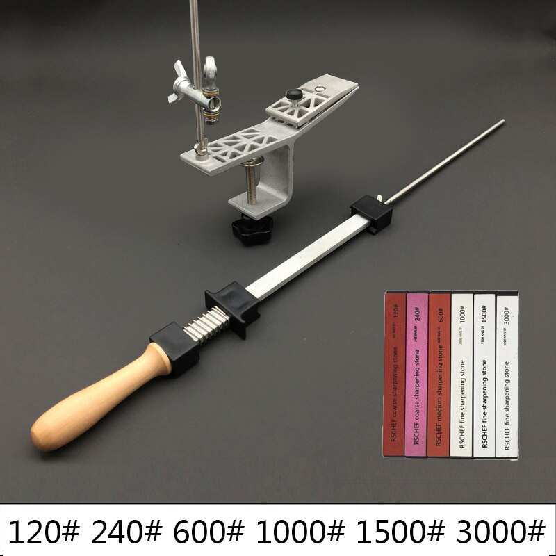 Fixed Knife Sharpener Sharpening stone Kitchen Sharpening system Angle Honing Diamond Grinder 80-3000# Whetstone: GT-B-6R