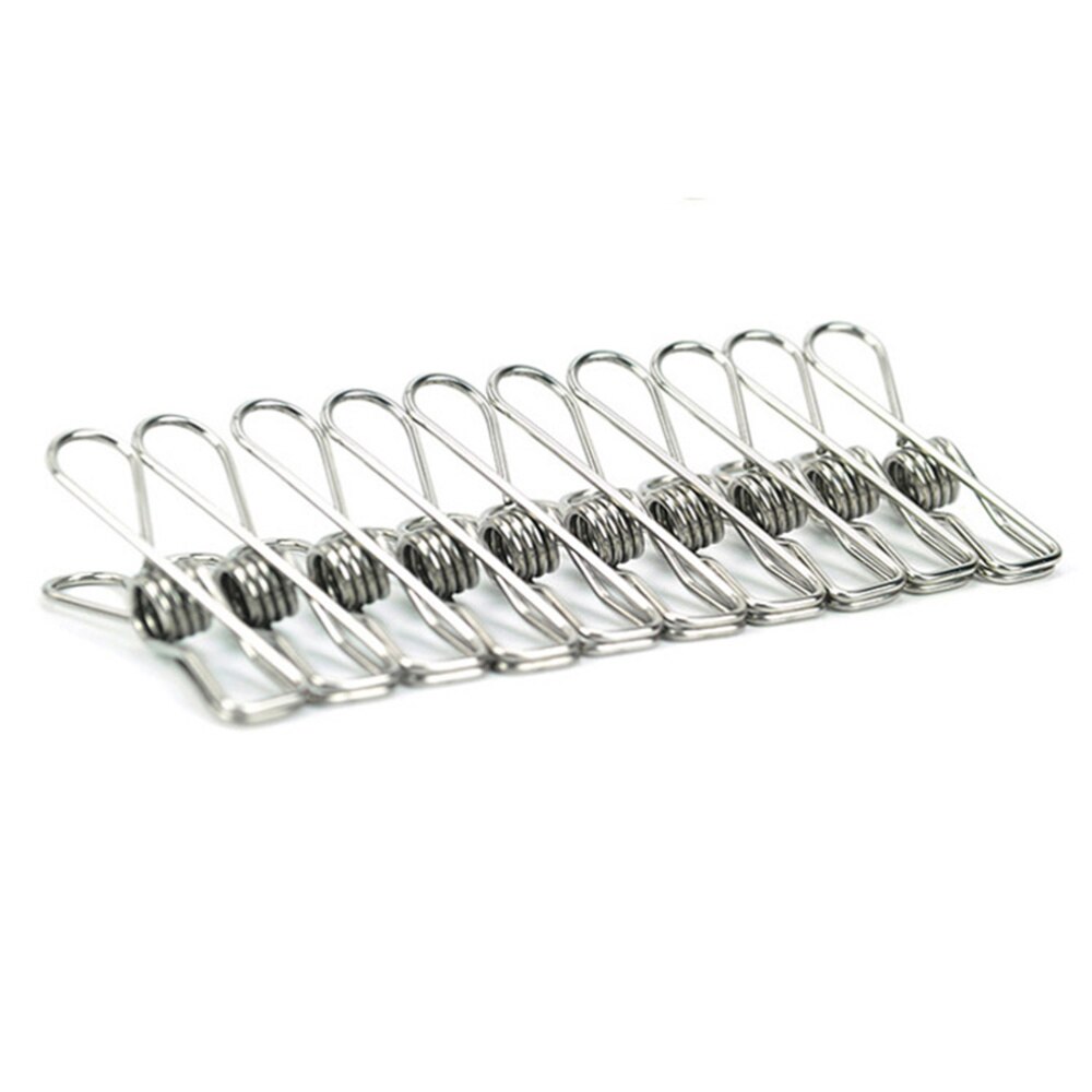 Stainless Steel Binder clip Multi-purpose Sturdy Utility CLips Sock Pins for Clip Clothes