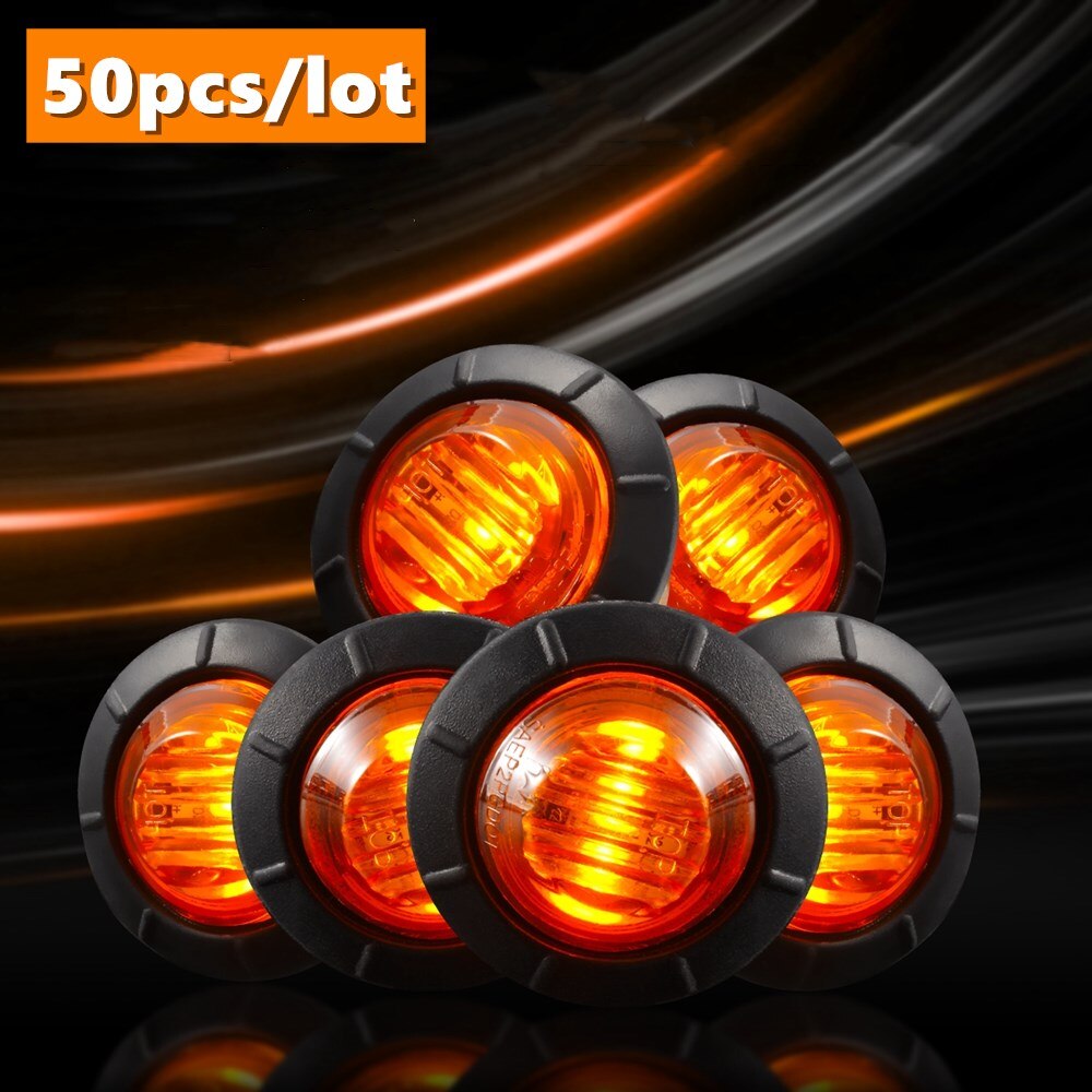 50 Stuks Ronde Amber Led Light Voor Achter Side Ma... – Grandado