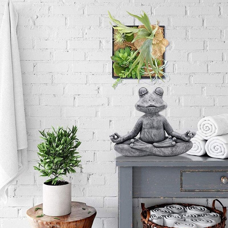 Meditera groda staty atlantic ebros feng shui vastu buddha yoga groda skulptur för hem eller kontor sci 88