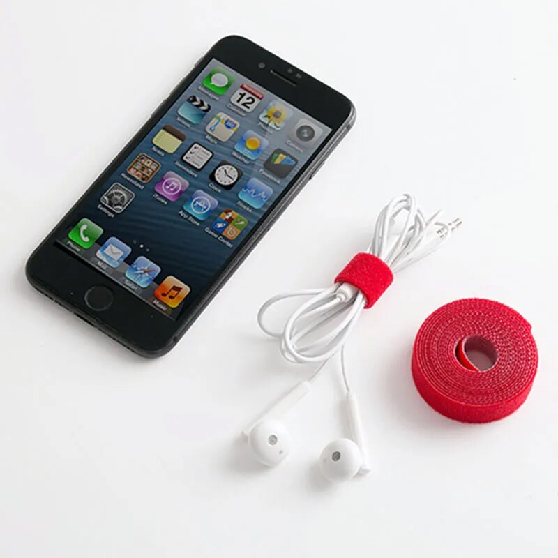 Multi-Functional Velcro Tied Headphone Network Cable Data Cable For Easy Storage Free Cutting Reusable Strong Sticking Force