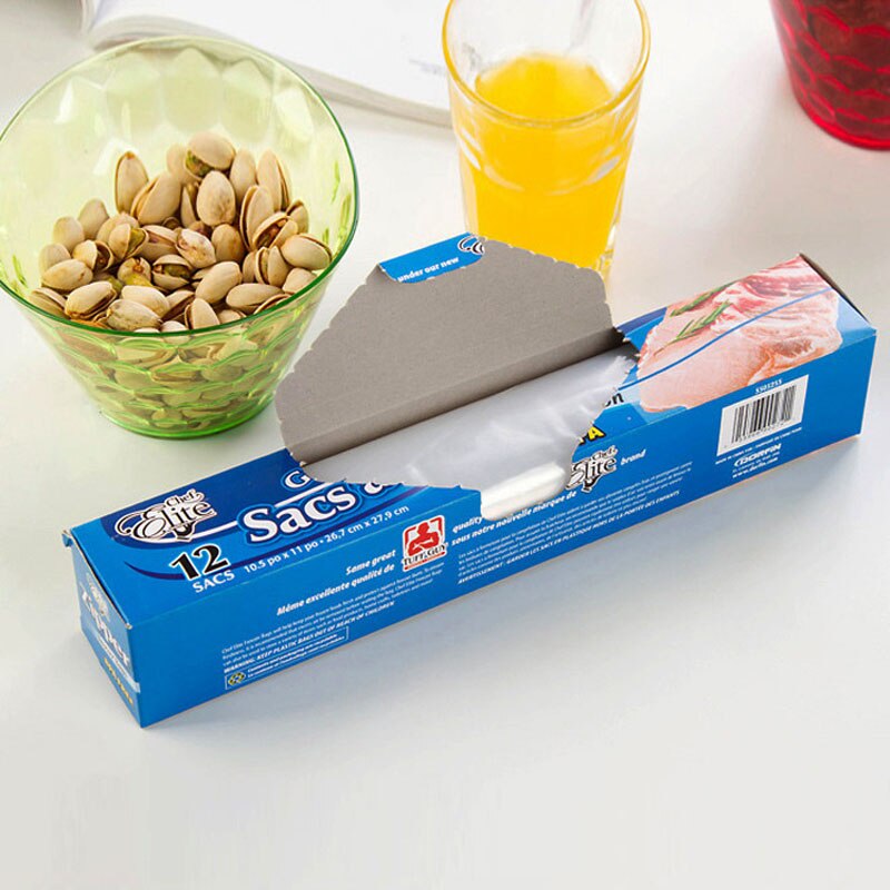 12/20PC lodówka przezroczysta samouszczelniająca świeża torba zamknięta gruba żywność świeża torba odporna na wilgoć szczelna torba