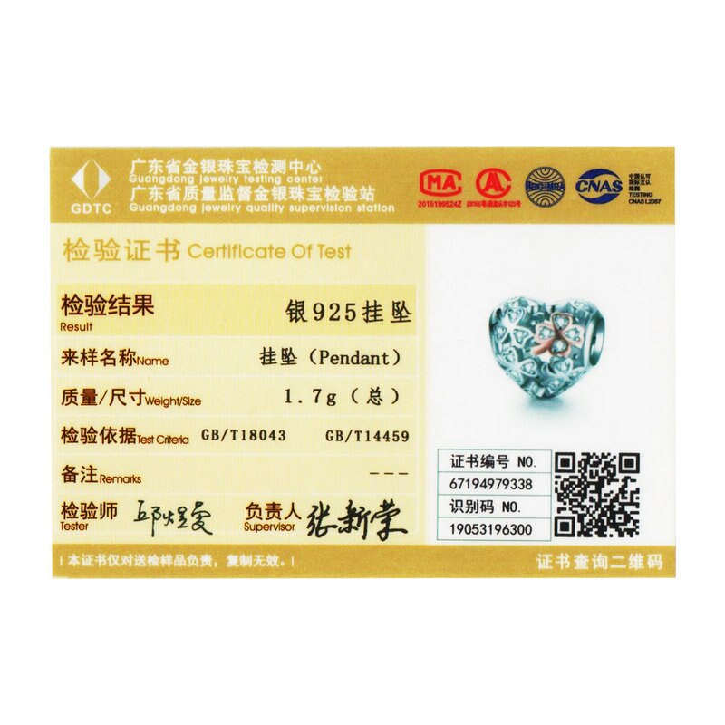 WOSTU prawdziwe 925 szterling srebrna koniczyna i serce czar dopasowanie oryginalna bransoletka naszyjnik szczęśliwe koraliki biżuteria prezent CQC1248