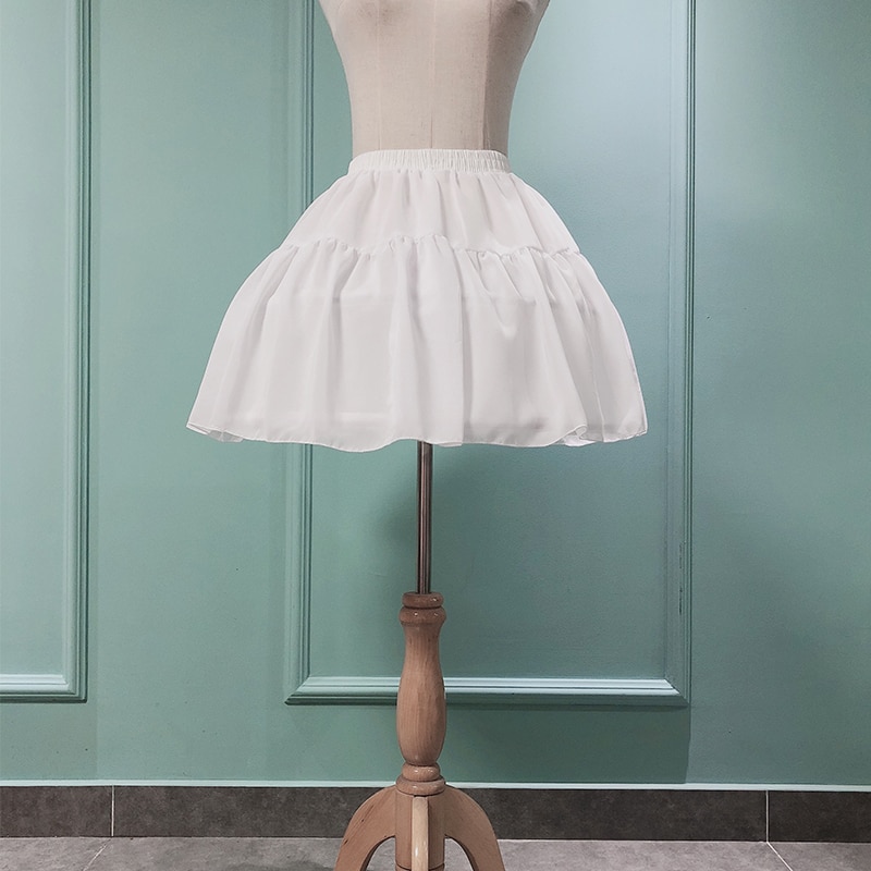 Ruffles Chiffon Underskirt Short DressPetticoat Tow Bones Lolita Petticoat Ballet Rockabilly Crinoline