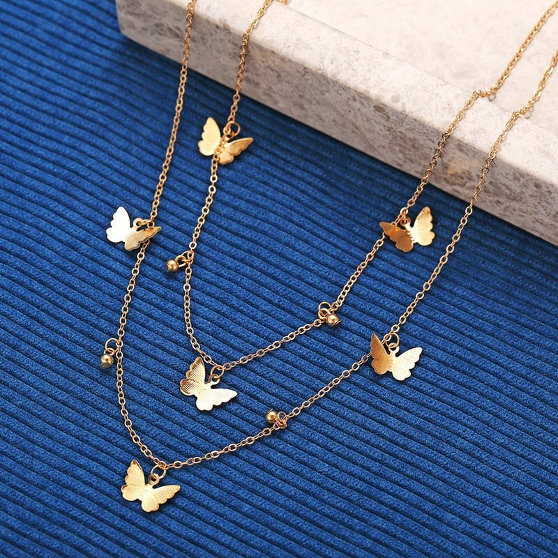 Gouden Ketting Vlinder Hanger Choker Ketting Vrouwen Verklaring Collares Bohemian Strand Ketting Sieraden Collier