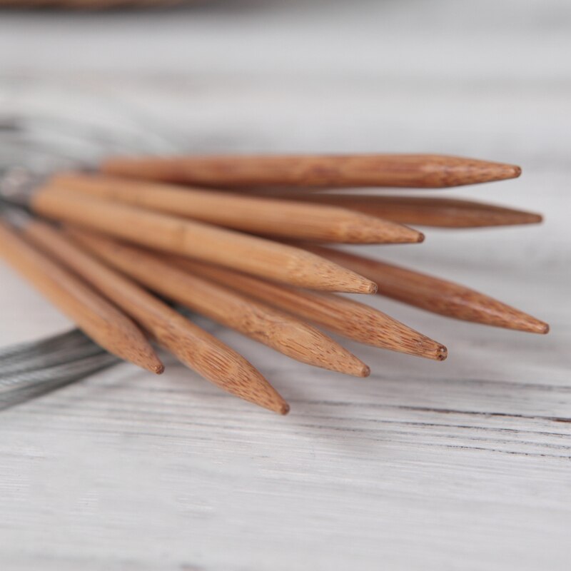80cm Length Circular Needle Carbonized Rod Needle Bamboo Loop Needle Set Needle Wool Needle Handmade DIY