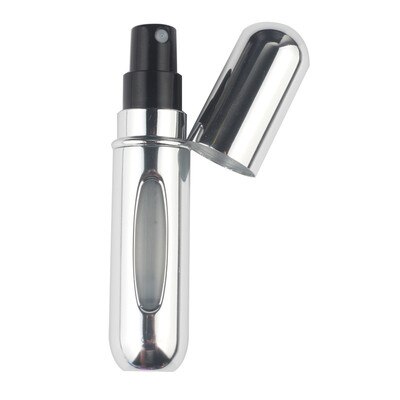5ml mini flacons de parfum rechargeables pratiques avec pompe à parfum en spray, contenants cosmétiques vides, flacon atomiseur en spray pour voyage: 5ml argenté brillant