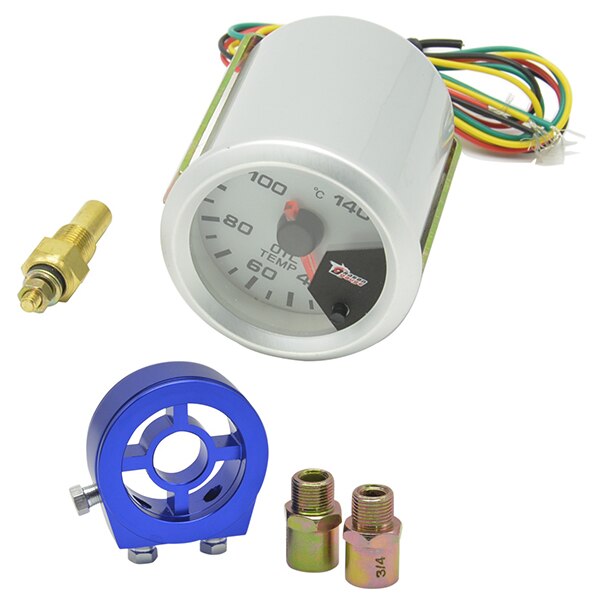 Dragon 52mm Stepper Motor Auto Car Oil Temp Meter 40-140 Celsius Temperature Gauge 7 Colors Backlight: Oil temp Oil Fit