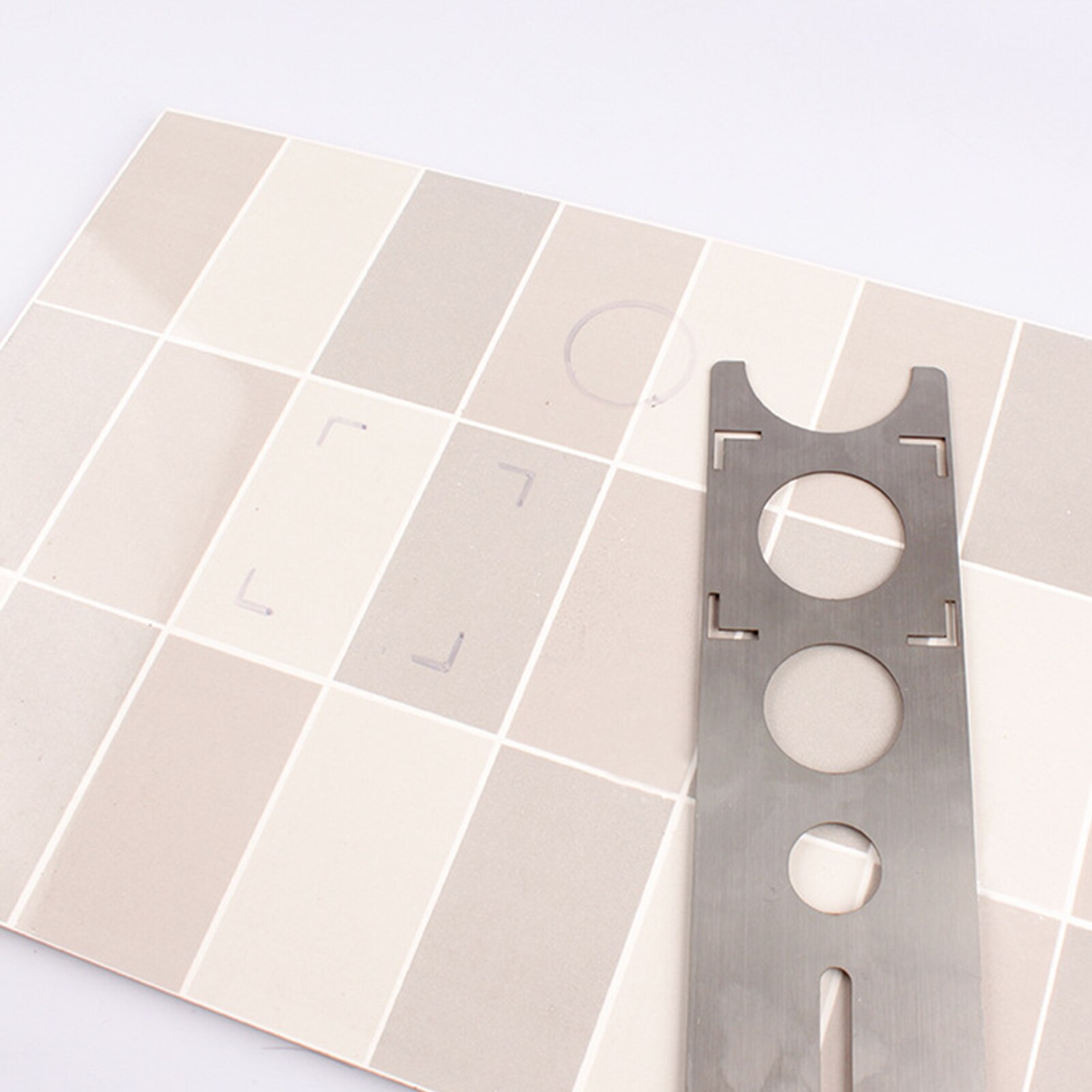 Multi-function Tile Hole Locator Wall Marking Position Ruler Universal Glass Marble Floor Hole Cutter Drill Opener Punching Tool