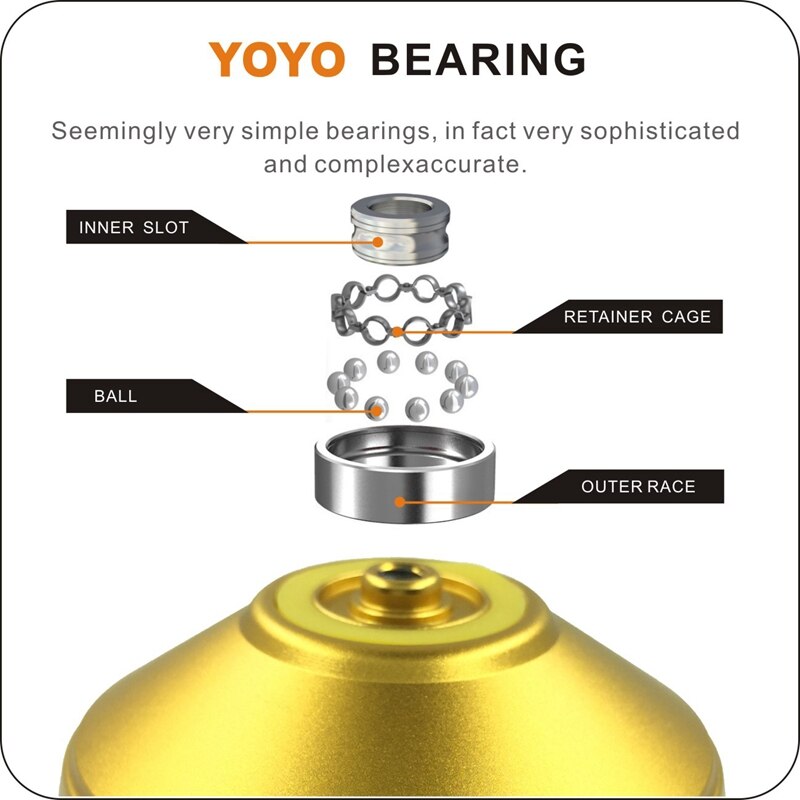 Bebooyoyo Metalen Yoyo Professionele Yoyo Set Yo Yo + Handschoen G6 Jojo Metalen Yoyo Klassieke Speelgoed Aanwezig