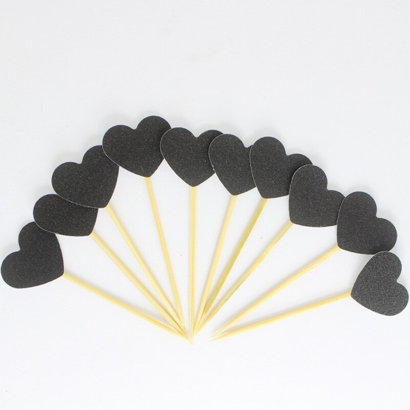 30 pièces/ensemble belle paillettes coeur étoile forme Cupcake Toppers anniversaire fête de mariage décoration gâteau décoration de gâteau nourriture Pi