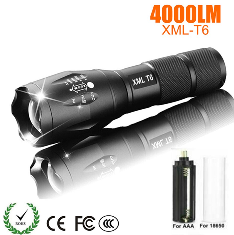 Linterna LED xlampara XHP70.2 XHP90 de gran potencia, linterna LED con USB XHP50, linterna táctica con Zoom, batería recargable de 18650 26650: T 6-Not Battery