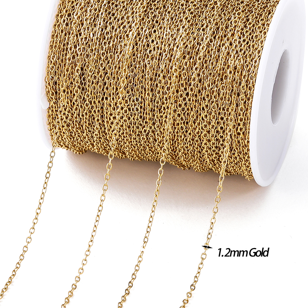 Sieraden Maakketting - 2 Meter - 7 Types - 14k Goud Verguld Messing Ronde Schakelketting