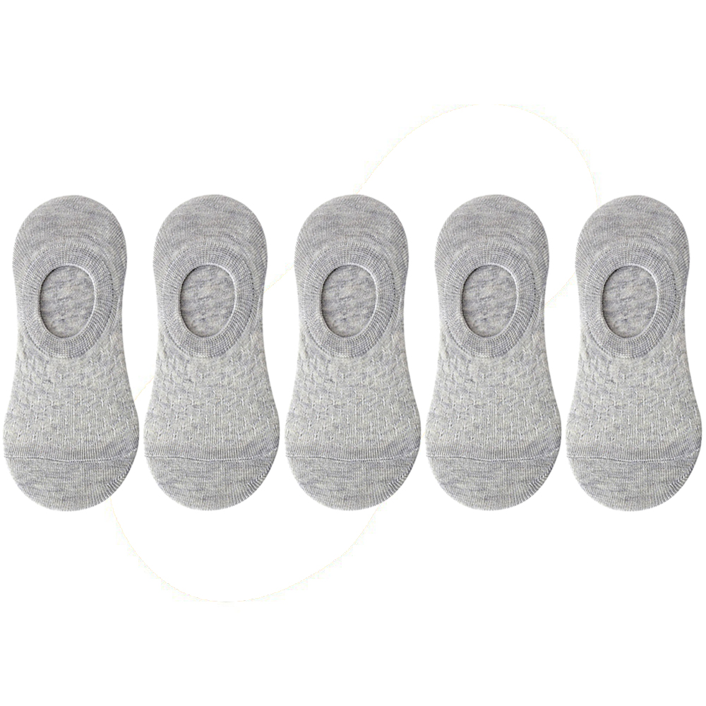 10 Pieces 5 Pairs Women Sock Slippers Set Solid Color Invisible Boat Socks Breathable Non-slip Silicone No Show Short Ankle Sock