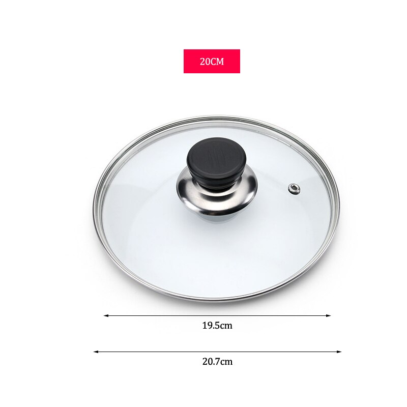 Cookware Reinforced Glass Lid Tempered Wok Lid Pyrex Glass Round Chef Pan Lid with Knob Premium Qualtiy Pan Cover: ITEM INFO 20CM