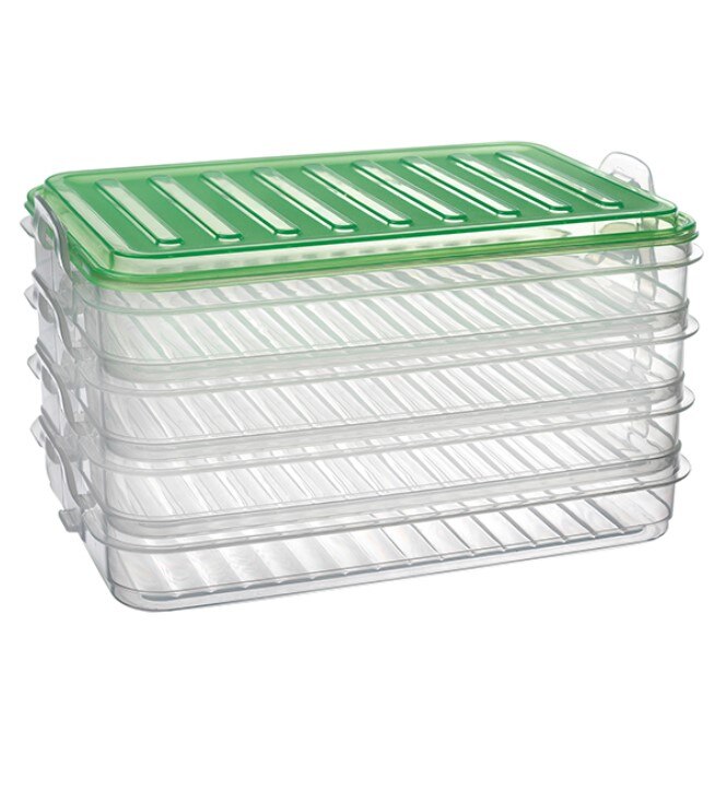 Plastic 3 Layers, 3 Reservoirs, Fruit, Vegetable, Frozen Food, Storage Container, Box Refrigerator Kitchen Organizer, Bpa Free