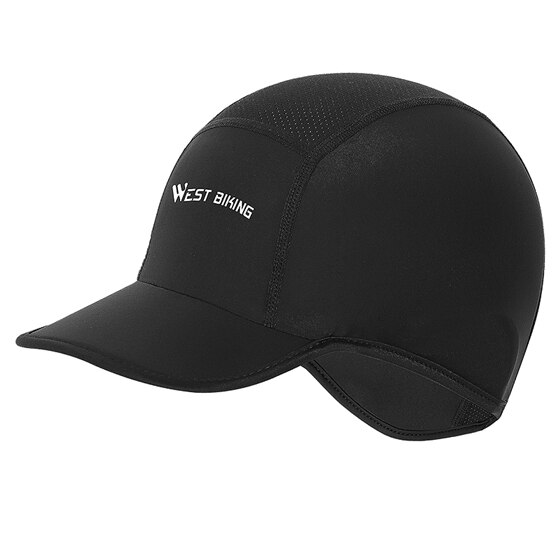 WEST BIKING-gorro de ciclismo transpirable para verano, para correr, para ciclismo de montaña o carretera, Bandana UV, sombreros para andar en bicicleta: brim cap black