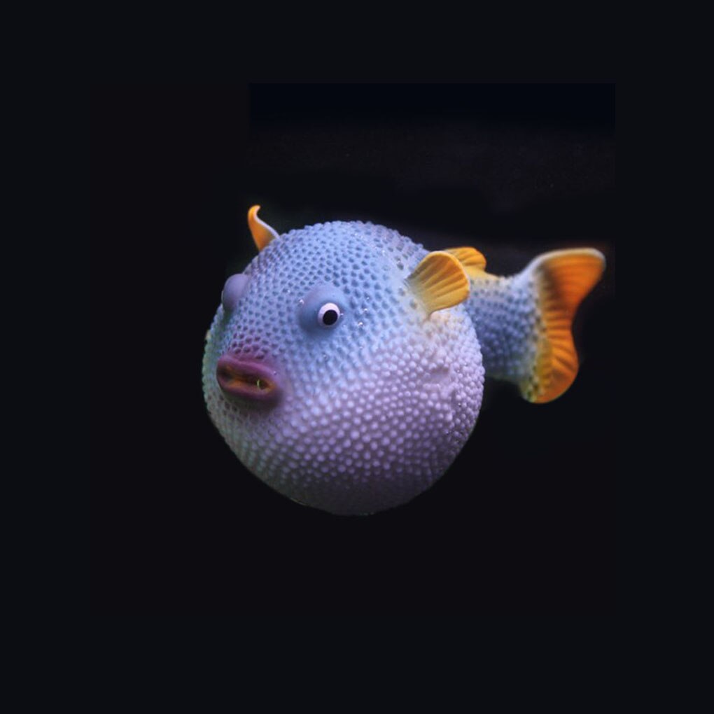 Landscaping Small Aquarium Puffer Fluorescent Simulation Puffer Fish Tank Decoration