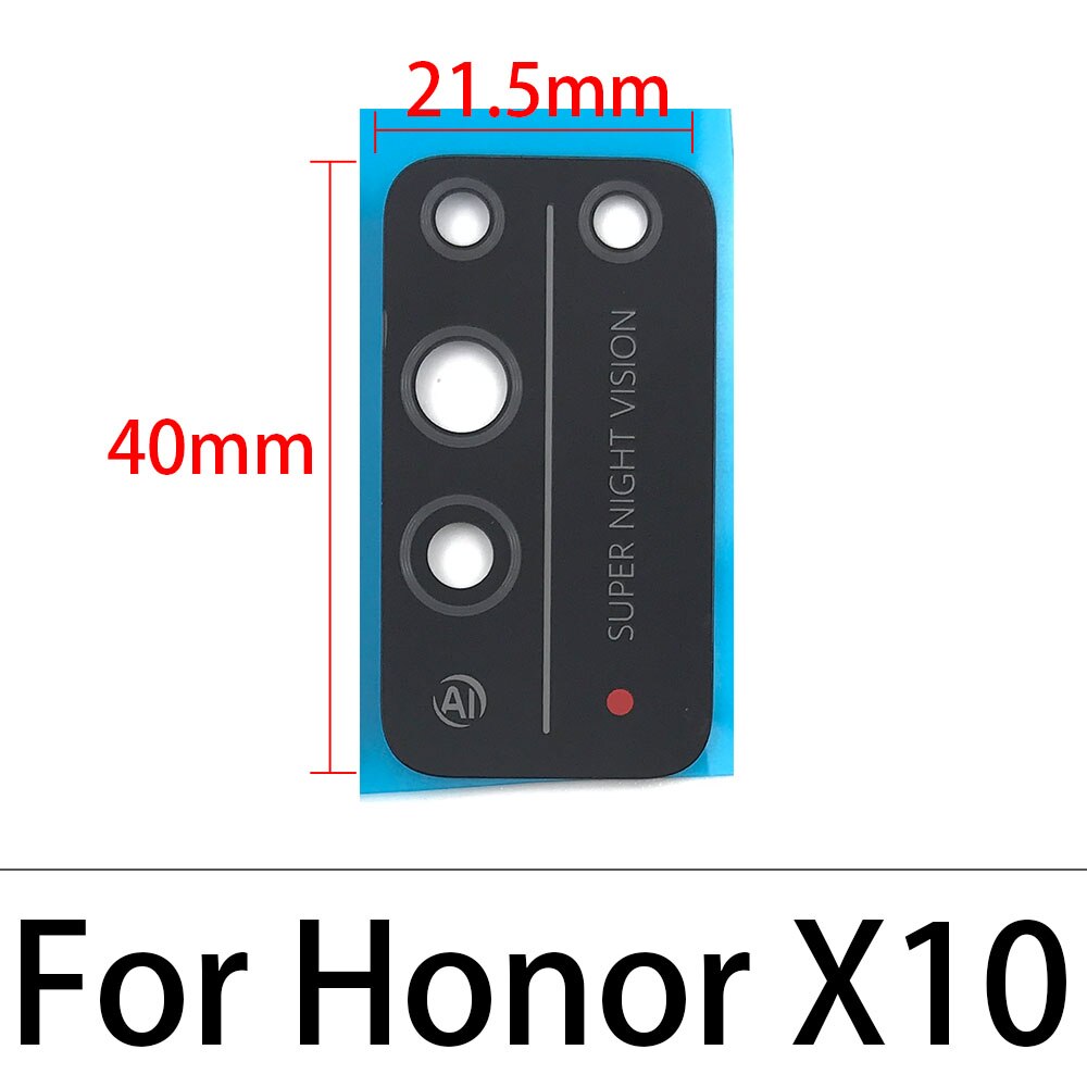 2Pcs Rear Back Camera Glass For Huawei Honor 9X V20 V30 X10 20i 20 10 30 Pro Lite 20S 10i 30s Camera Lens With Sticker Adhesive: Honor X10