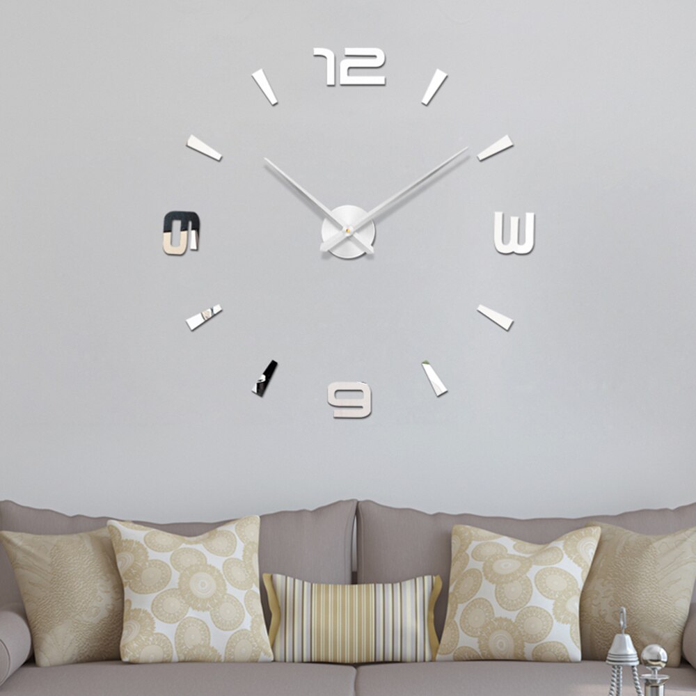 Self-Adhesive Golden DIY Wall Clock Frameless Large Digital Modern Clock Watch Apartment Decorations Room Decor Wall Cloc