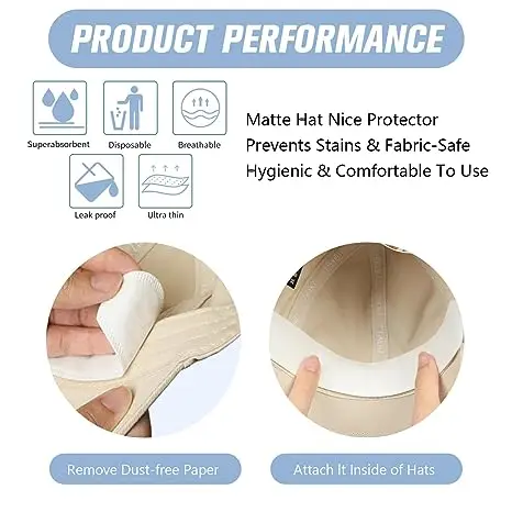 Disposable Cotton Sweat-absorbing Liner Pads Hat Anti-dirt Sports Belt Cap Brim Size Reducer Sticker Neck Invisible White Tape