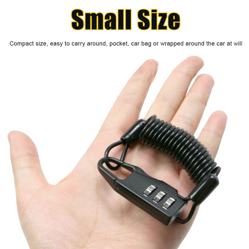 Kask lina stalowa zamek szyfrowy motocykl przenośne elektryczne blokada samochodu odkryty wioślarz górski lina stalowa kłódka czarny